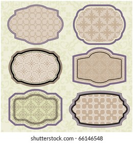 Art Set Of Vector Vintage Frame Lable