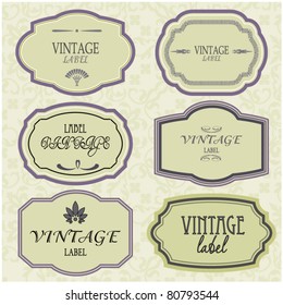 Art Set Of Vector Vintage Frame Lable