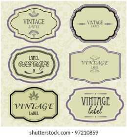 Art Set Vector Vintage Frame Lable Stock Vector (Royalty Free) 80793544 ...