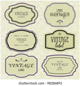 Kunstsatz des Vintage-Rahmenzeichens