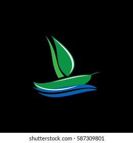 the art ship icon logo leaf 