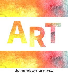 Art sign watercolor paint. Decorative frame border pattern. Vector background or card design.
