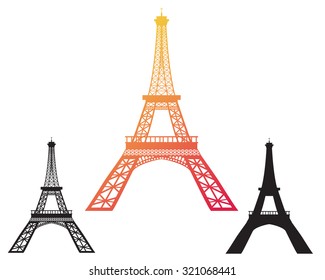 Art silhouette of Eiffel Tower vector