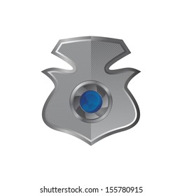 art silver lens inside shield
