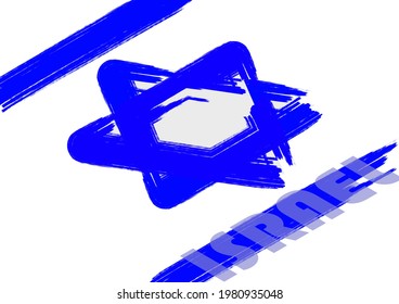 The art of simple acrylics of the Israeli flag