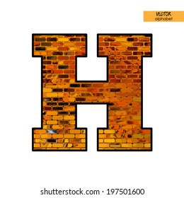 alfabeto artístico simple en vector, fuente simple dorada con patrón geométrico de baldosas, letra H