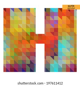 alfabeto artístico simple en vector, fuente geométrica arco iris, letra H