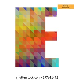alfabeto artístico simple en vector, fuente geométrica arco iris, letra E