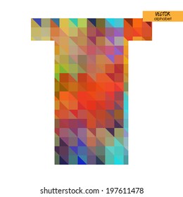 art simple alphabet in vector, rainbow geometric font, letter T