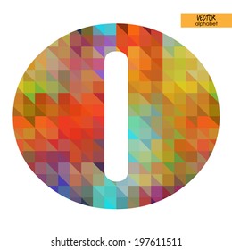 art simple alphabet in vector, rainbow geometric font, letter O