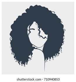 curly afro hair drawing
