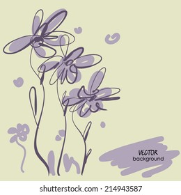 art sketch floral vector holiday background with space for text