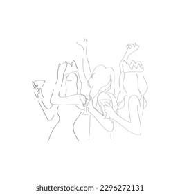 Art sketch of  
hen-party. Vector background with space for text.