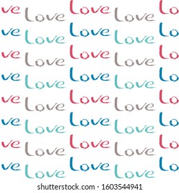Art sketch. Red graphic drawing isolated on white. Hand drawn design for Valentine's day card background.  Cute seamless pattern with hearts. Romantic wedding invitation. 