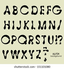 art sketch set of vector character fonts, uppercase symbols