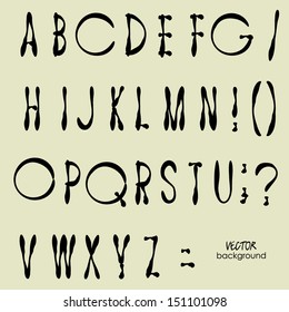 art sketch set of vector character fonts, uppercase symbols