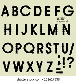 art sketch set of vector character fonts, uppercase symbols