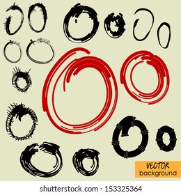 art sketch set of vector character fonts symbols, sign O