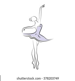 Art Sketched Beautiful Ballerina Ballet Pose Stock Vector (Royalty Free ...