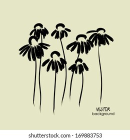 art sketched floral vector background with space for text