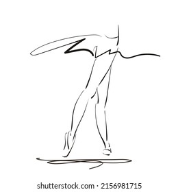 art sketched legs of beautiful young ballerina in the ballet pose