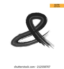 art sketched stylized ink doodle alphabet in vector, black grungy font, sign 