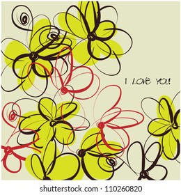 art sketching floral vector background