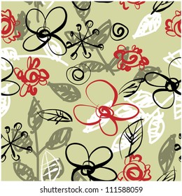 dibujo artístico de fondo de patrón vectorial floral