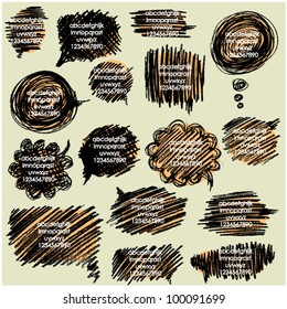art sketching paper speech bubbles vector