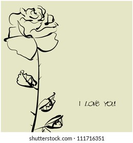 art sketching roses vector background. Sketchy vector with space for text