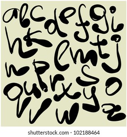 conjunto de esbozos artísticos de símbolos de tipos de letra vectoriales