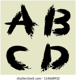 art sketching set of vector font symbols part