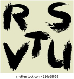 art sketching set of vector font symbols part