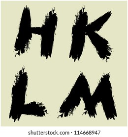art sketching set of vector font symbols part