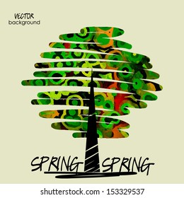 künstlerischer Baum für Design mit Platz für Text