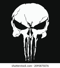 Art skull   Bones icon punisher  Element crime   punishment style illustration  T  Shirt graphics design famous  vector design icon isolated