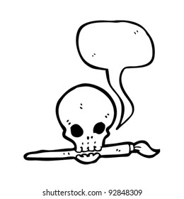 caricatura de cráneo de arte