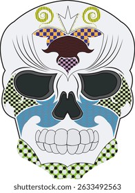 Art skull with colorful,art skull with pattern