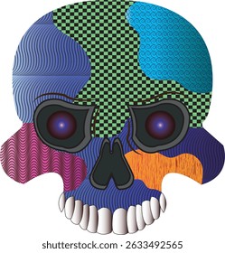 Art skull with colorful,art skull with pattern