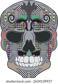 Art skull with colorful,art skull with pattern