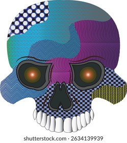 Art skull with colorful,art skull with pattern
