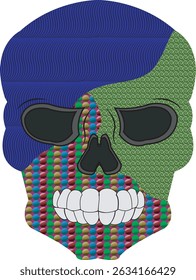 Art skull with colorful,art skull with pattern