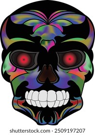 Art skull with full color

