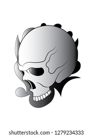 Art Skull Tattoo. Hand drawing and make graphic vector.