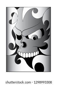 Art Skull Tattoo. Hand drawing and make graphic vector.