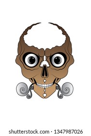 Art Skull Tattoo. Hand drawing  and make graphic vector.