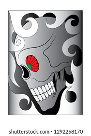 Art Skull Tattoo.Hand drawing and make graphic vector.