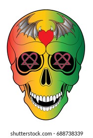 Art skull vector. Hand drawing and make graphic for vector.