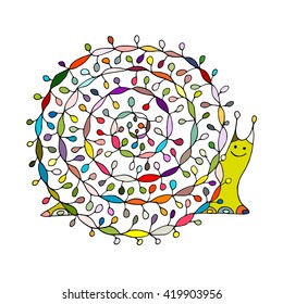 Art snail, ornate zentangle style for your design