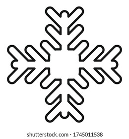Art snowflake icon. Outline art snowflake vector icon for web design isolated on white background